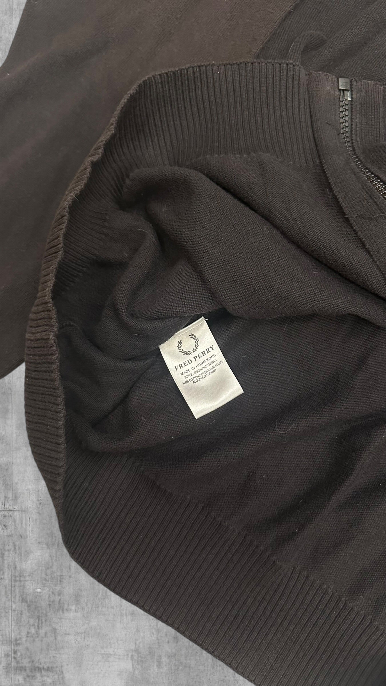 Fred Perry Trainingsjacke Baumwoll Zip Jacke Schwarz XL