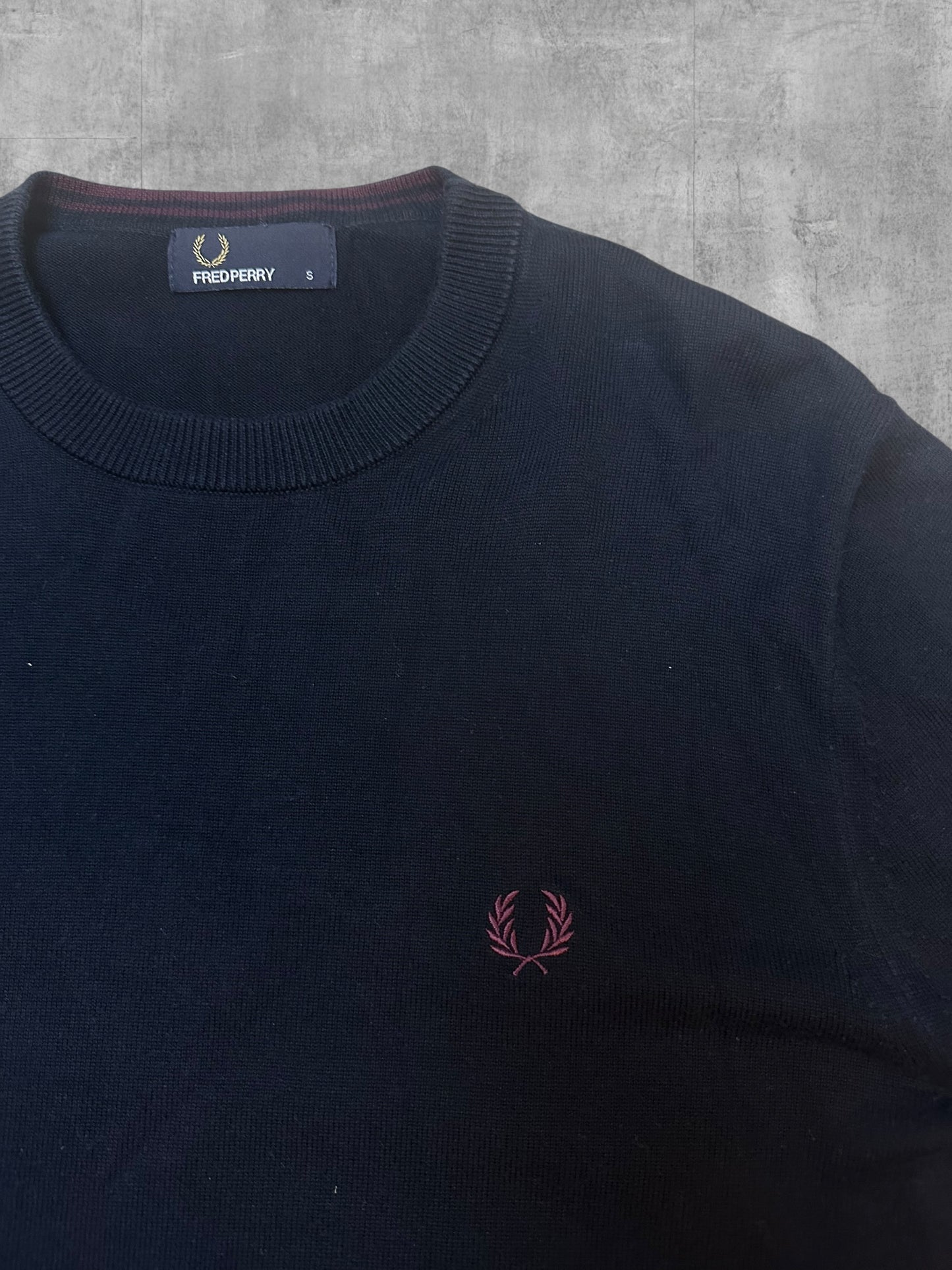 Fred Perry Sweatshirt Schwarzblau Weinrot S