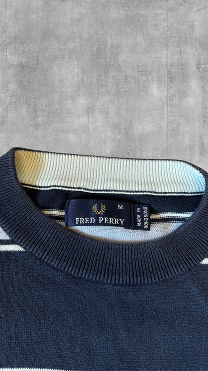 Fred Perry Sweatshirt Navy Blau Weiß M