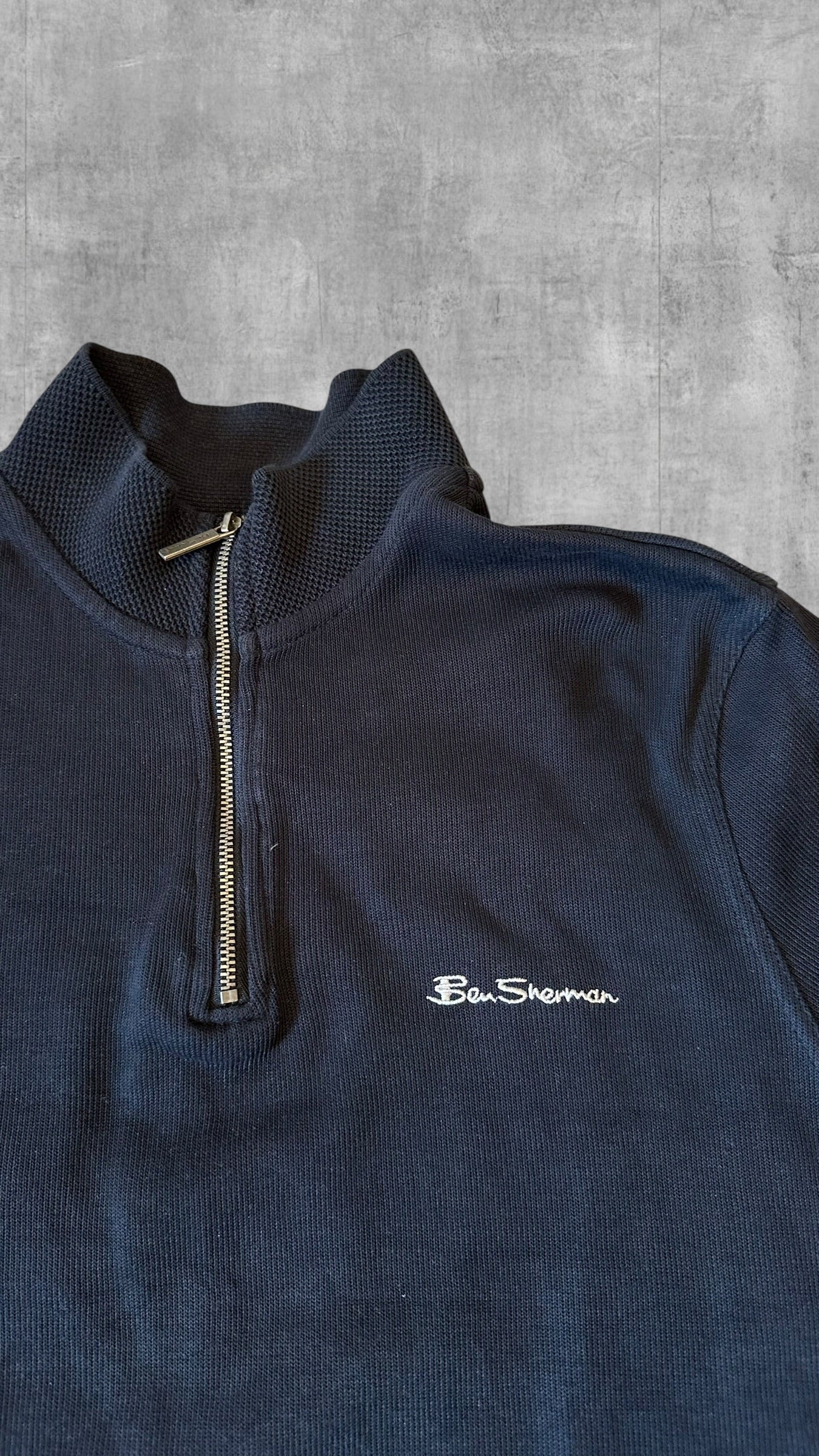 Ben Sherman Half Zip Rollkragenpullover Schwarz S