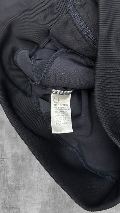 Fred Perry Vintage Trainingsjacke Taped Zip Jacke Schwarz Weiß S