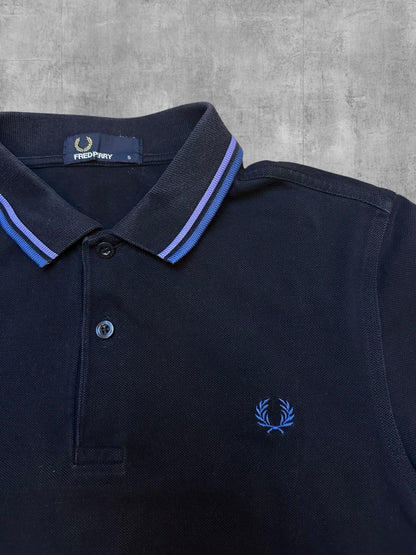 Fred Perry Polo Shirt Schwarz Lila Blau S
