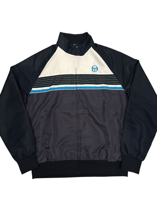 Sergio Tacchini Trainingsjacke Windbreaker Regenjacke Schwarzblau Weiß Türkis XL