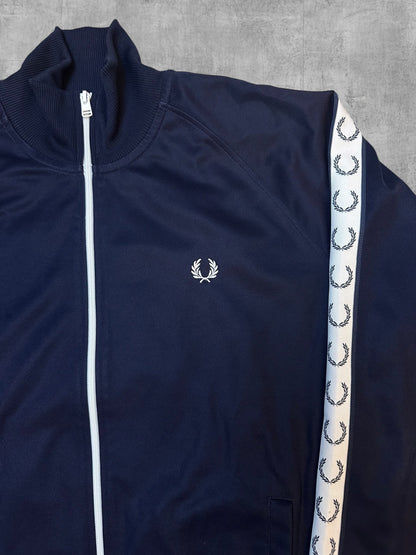 Fred Perry Trainingsjacke Taped Navy Blau Weiß L