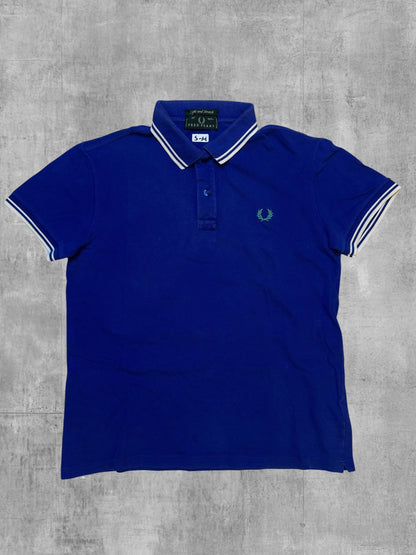 Fred Perry Polo Shirt Blau Weiß S -  M