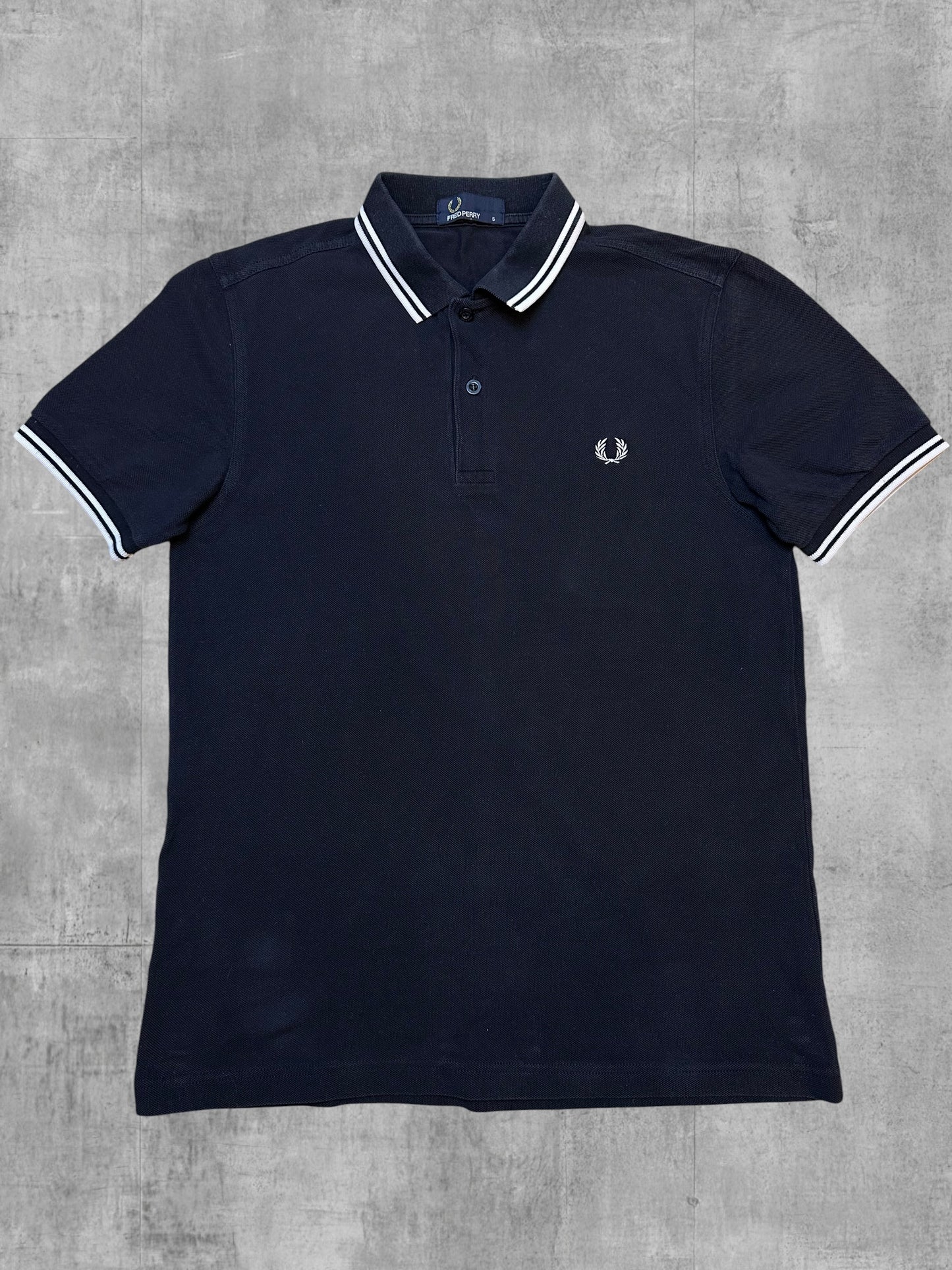 Fred Perry Polo Shirt Schwarz Weiß S