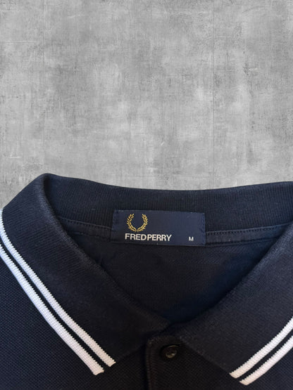 Fred Perry Polo Shirt Schwarz Weiß M
