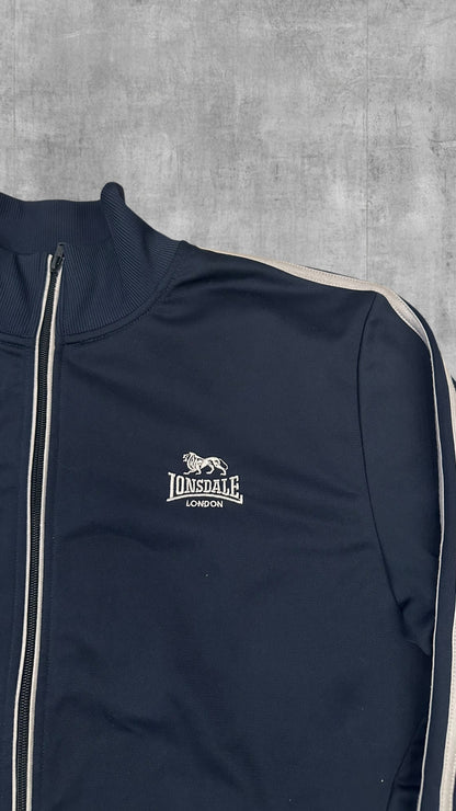 Lonsdale London Trainingsjacke Taped Navy Blau Weiß L