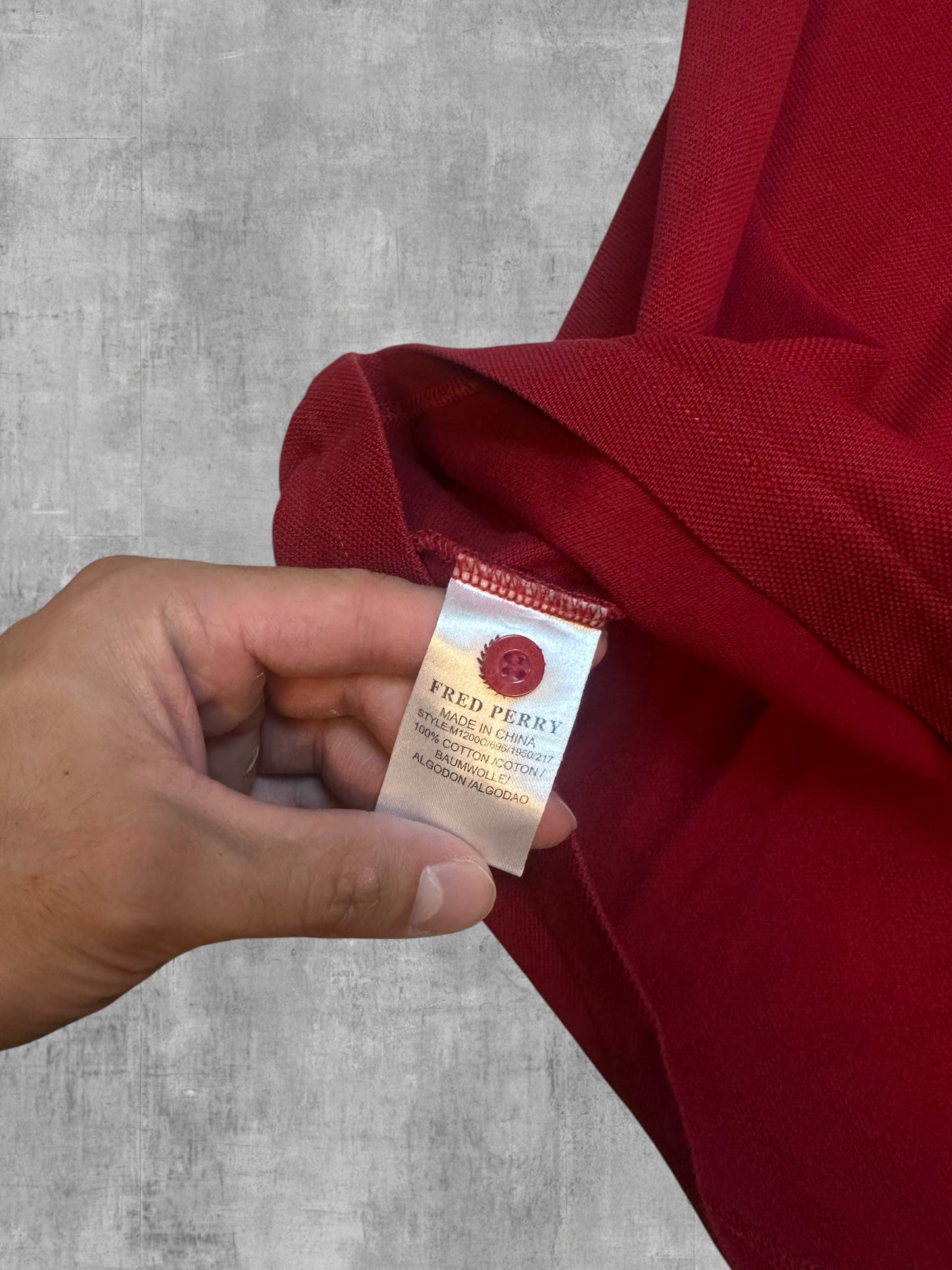 Fred Perry Polo Whirt Rot Weiß L