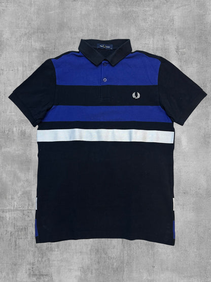 Fred Perry Polo Shirt Black Blue White M