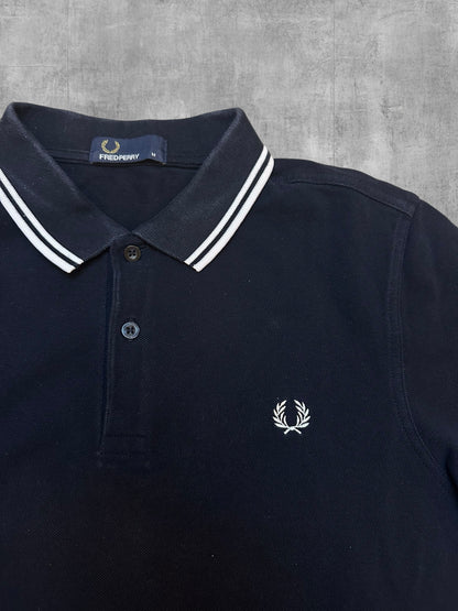 Fred Perry Polo Shirt Schwarz Weiß M