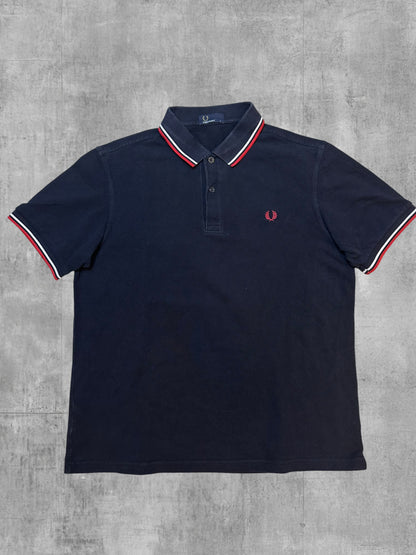 Fred Perry Polo Shirt Schwarz Rot Weiß L