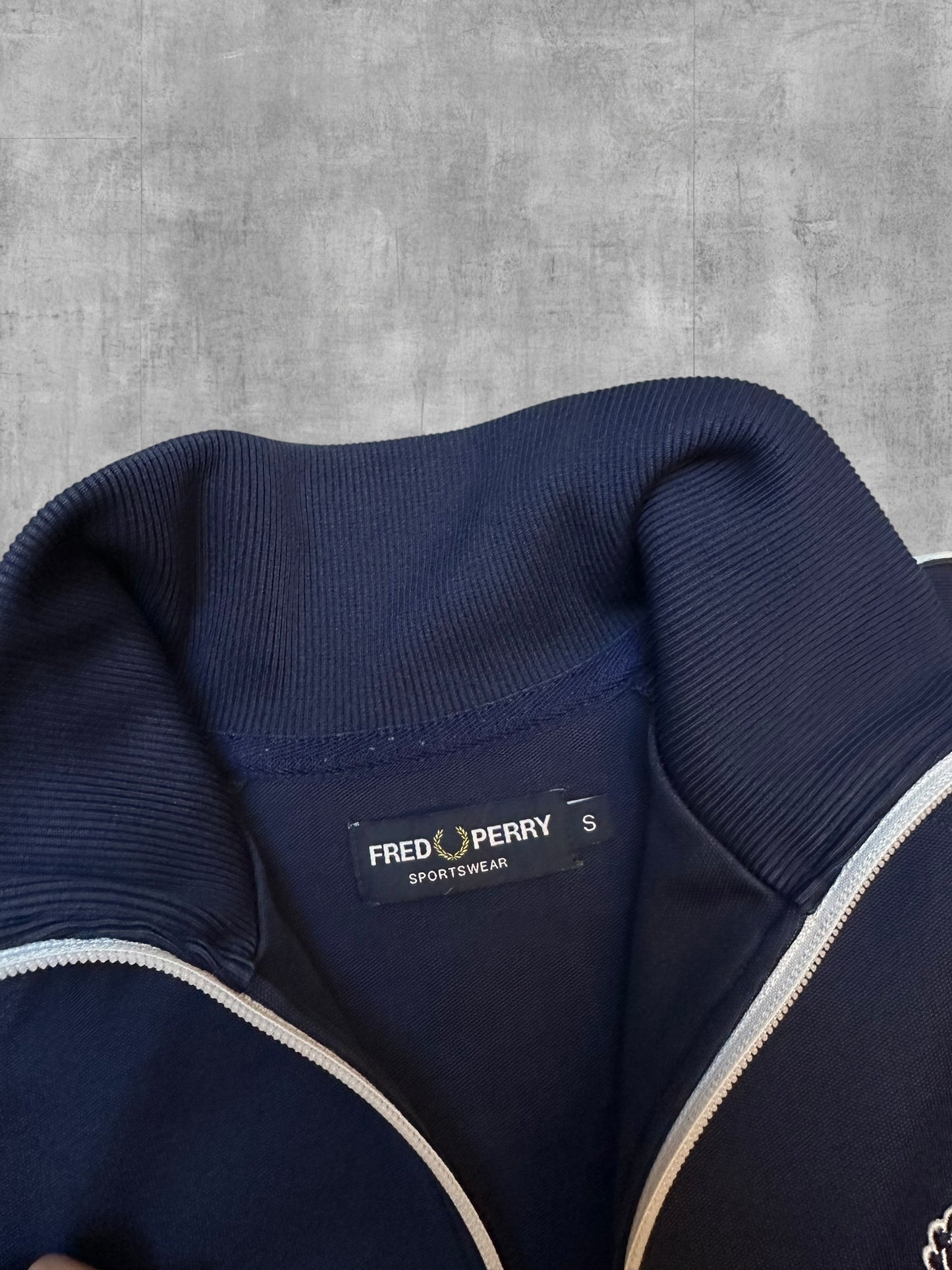 Fred Perry Vintage Trainingsjacke Taped Navy Blau S