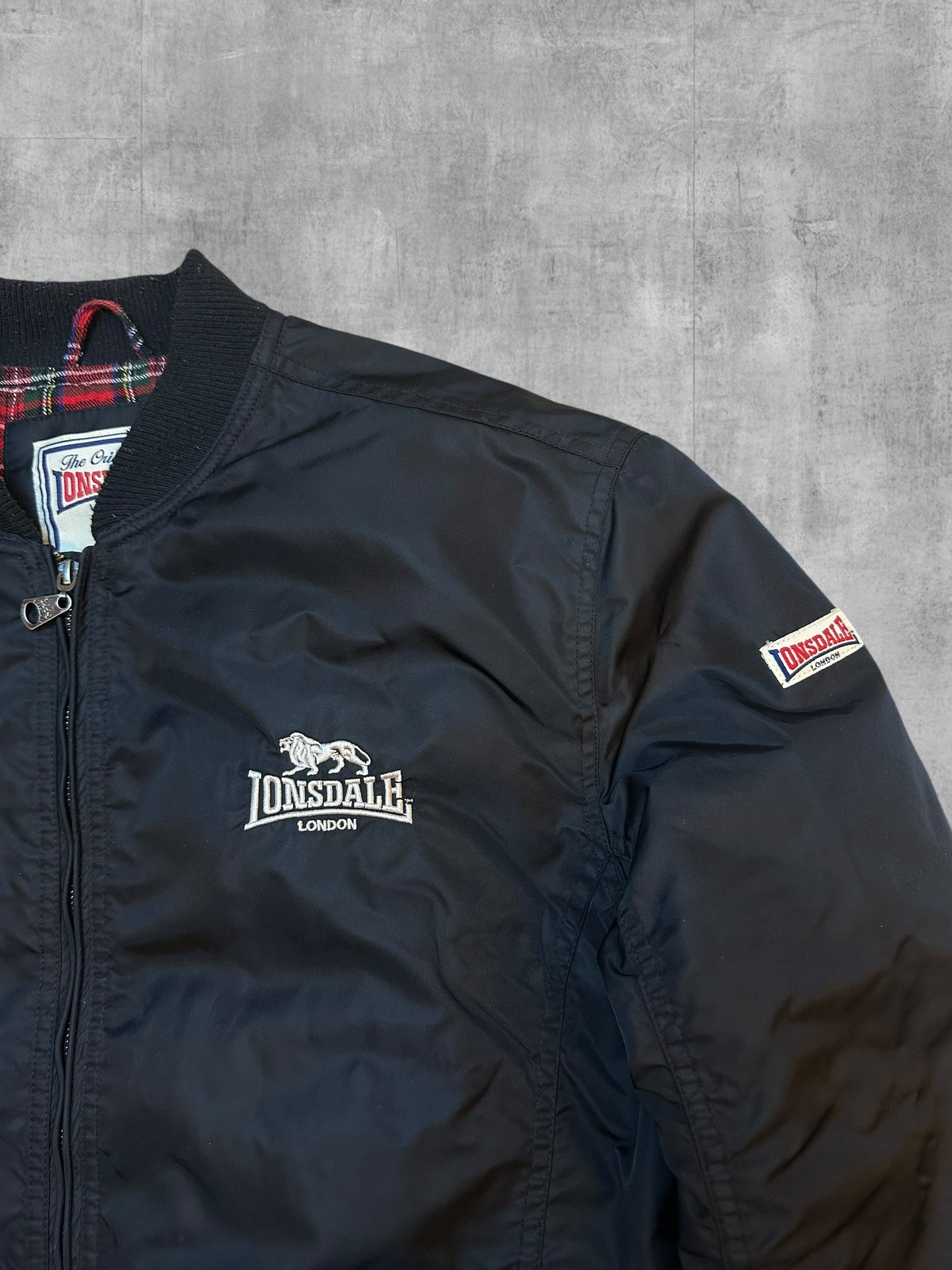 Lonsdale London Harrington Bomber Jacke Schwarz XL