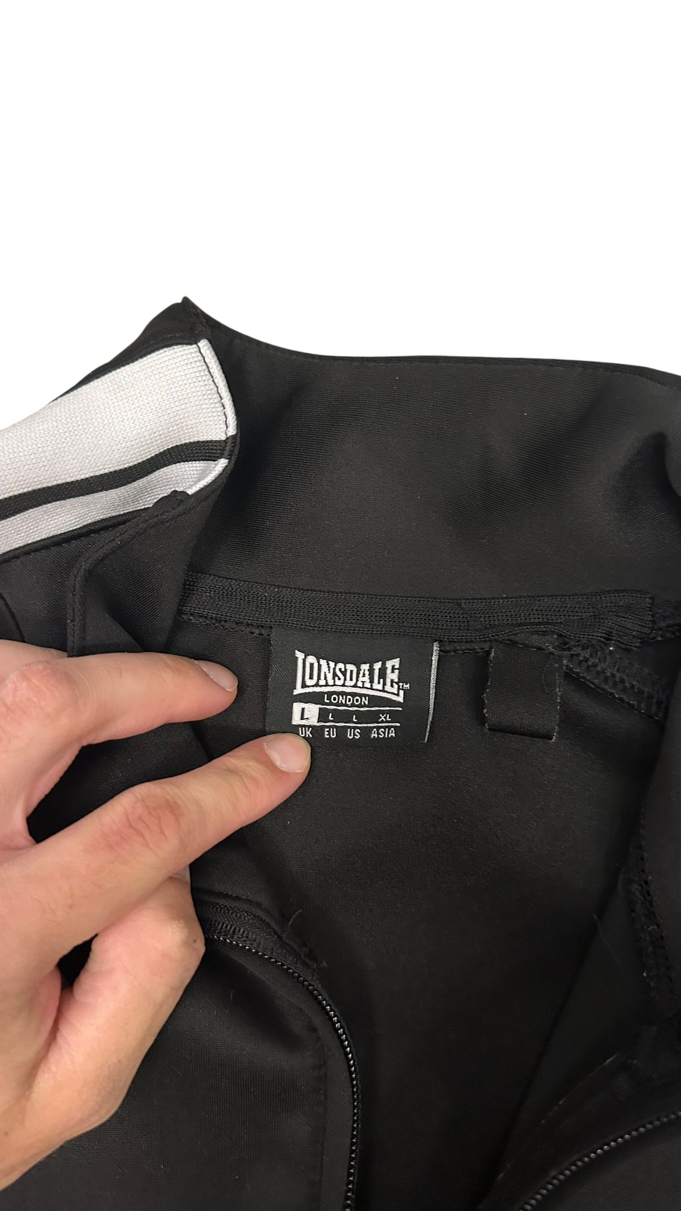 Lonsdale London Trainingsjacke Schwarz Weiß L