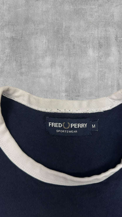Fred Perry T-shirt taped Navy Blau Weiß M