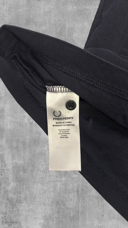 Fred Perry Polo Shirt Schwarz Rot Weiß XS