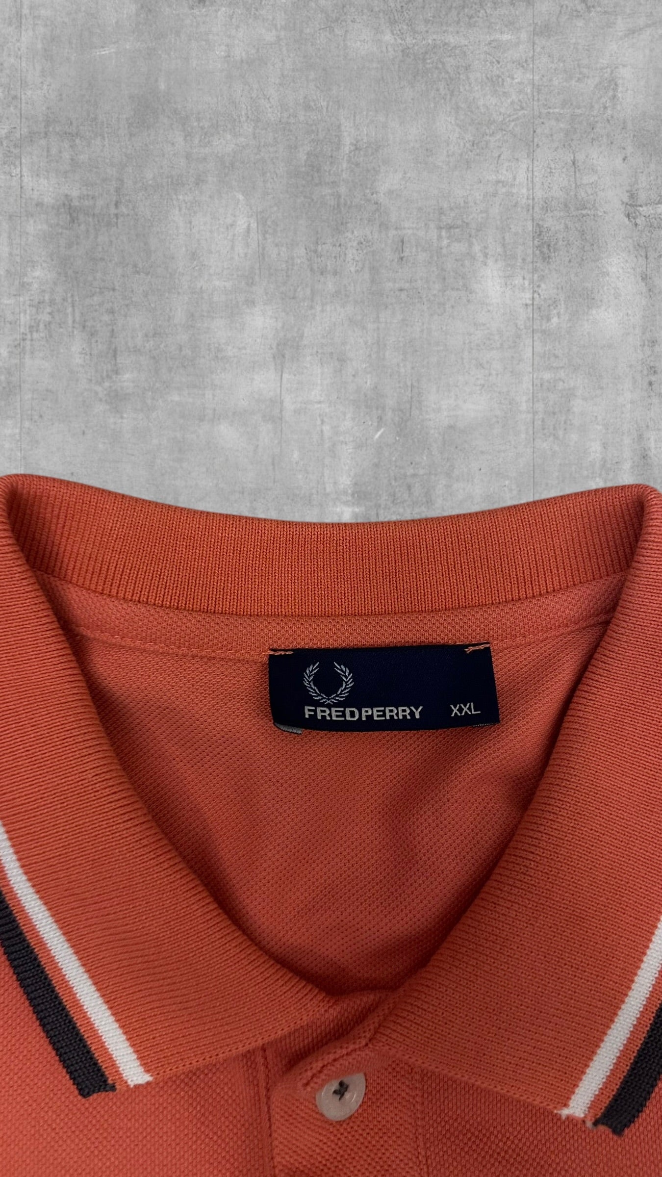 Fred Perry Polo Shirt Lachsrot Schwarz XXL