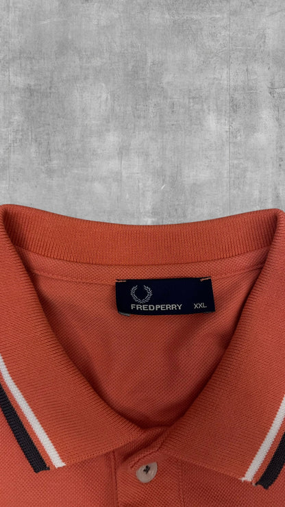 Fred Perry Polo Shirt Lachsrot Schwarz XXL