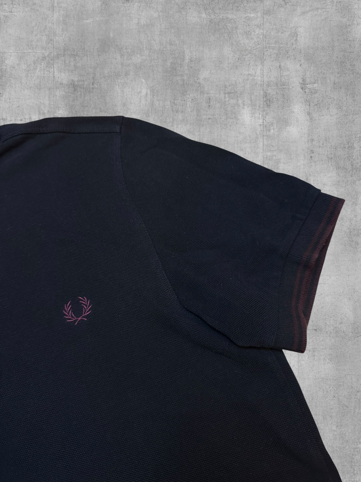 Fred Perry Polo Shirt Schwarz Weinrot M