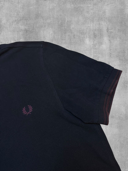 Fred Perry Polo Shirt Schwarz Weinrot M