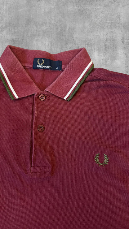 Fred Perry Polo Shirt Weinrot XS