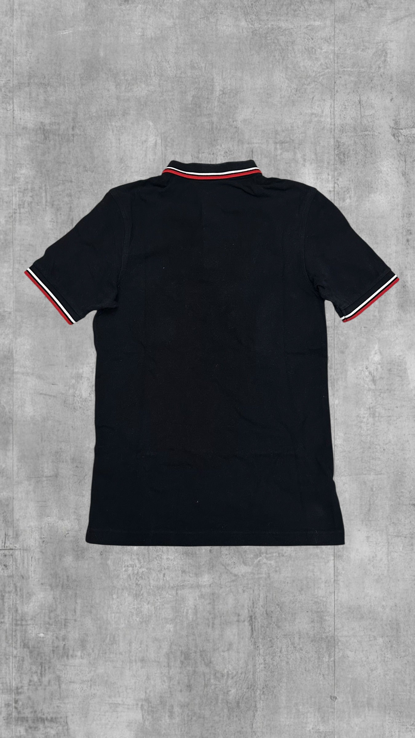 Fred Perry Polo Shirt Schwarz Rot Weiß S Slim Fit