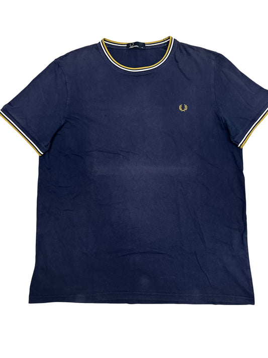 Fred Perry T-Shirt Navy Blau Gold XL