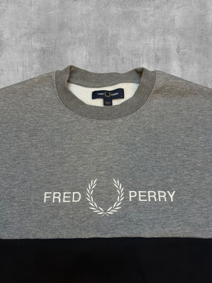 Fred Perry Sweatshirt Grau Schwarz Weiß L