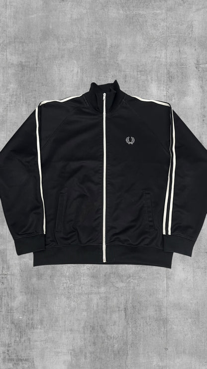 Fred Perry Vintage Trainingsjacke Schwarz Weiß L