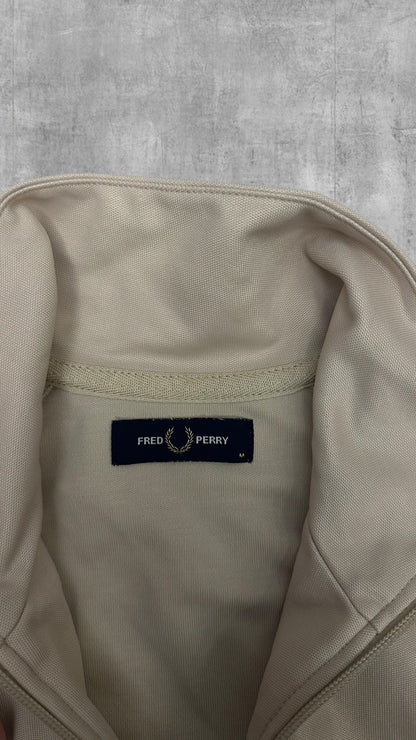 Fred Perry Trainingsjacke Taped Zip Jacke Beige Schwarz M