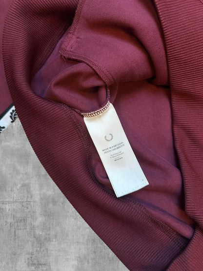 Fred Perry Trainingsjacke Taped Weinrot Weiß Schwarz L