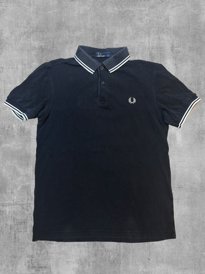 Fred Perry Polo Shirt Schwarz Weiß XS