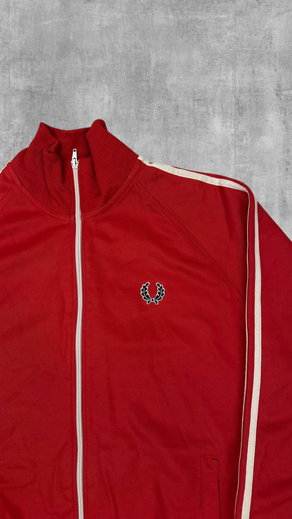 Fred Perry Vintage Trainingsjacke Taped Rot Weiß L