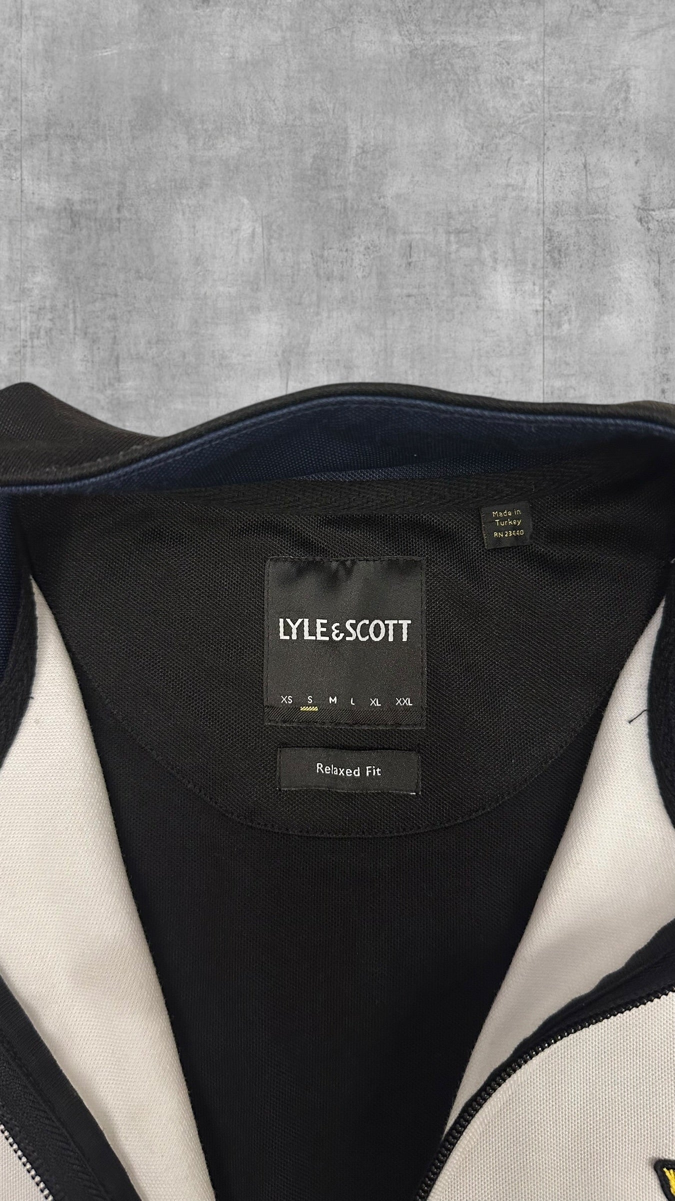 Lyle & Scott Vintage Trainingsjacke Navy Blau Orange S