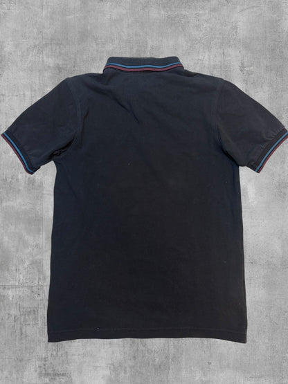 Fred Perry Polo Shirt Schwarz Weinrot Türkis S Slim Fit