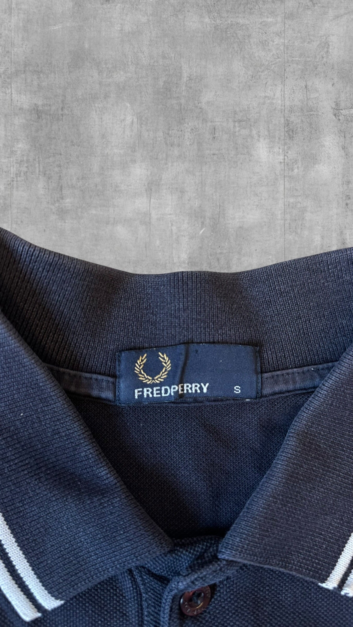 Fred Perry Polo Shirt Schwarz Navy Blau Weiß S