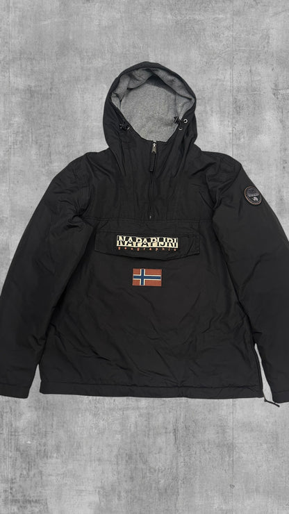 Napapijri Windbreaker gefüttert Regenjacke Schwarz L