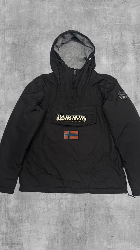 Napapijri Windbreaker gefüttert Regenjacke Schwarz L