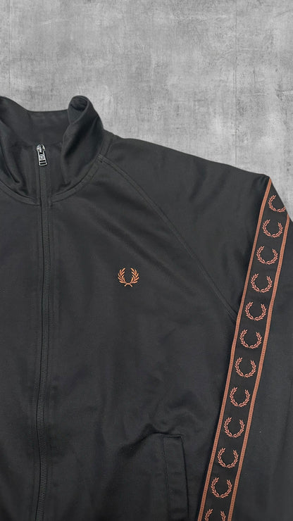 Fred Perry Trainingsjacke Taped Schwarz Rostbraun M