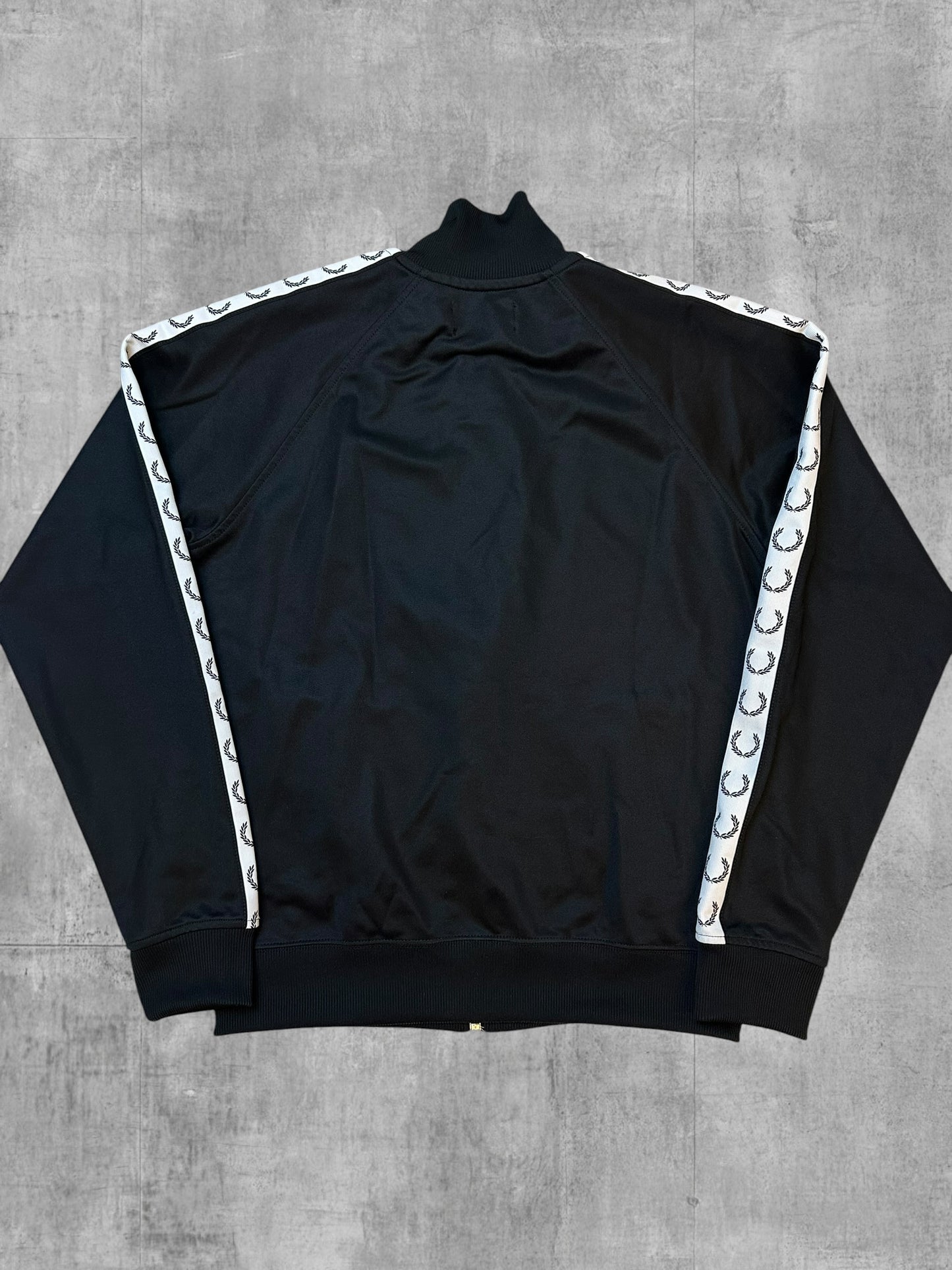 Fred Perry Trainingsjacke Taped Schwarz Weiß M