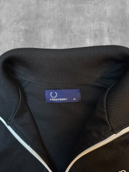 Fred Perry Vintage Trainingsjacke Taped Schwarz Weiß M