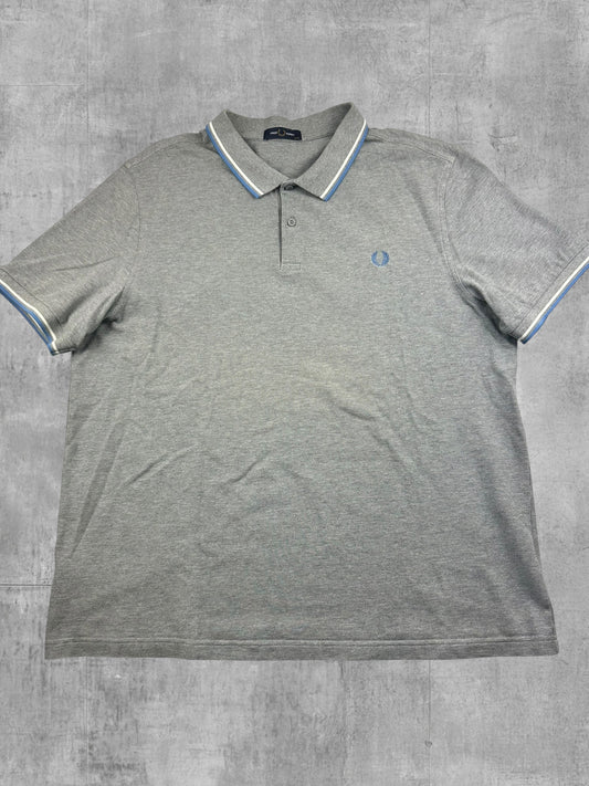Fred Perry Polo Shirt Hellgrau Türkis Weiß 3XL