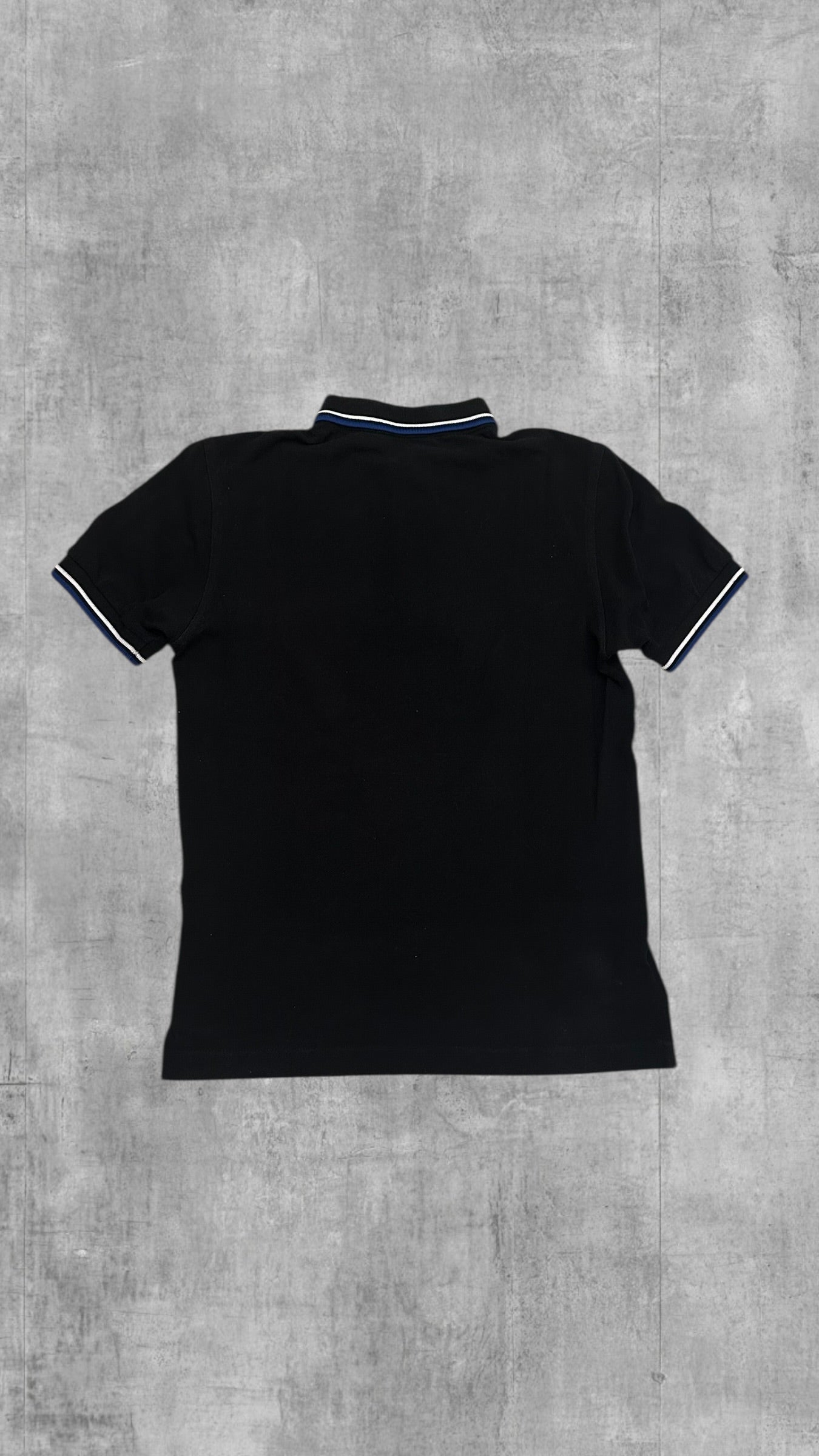 Fred Perry Polo Shirt Schwarz Blau Weiß XS Slim Fit
