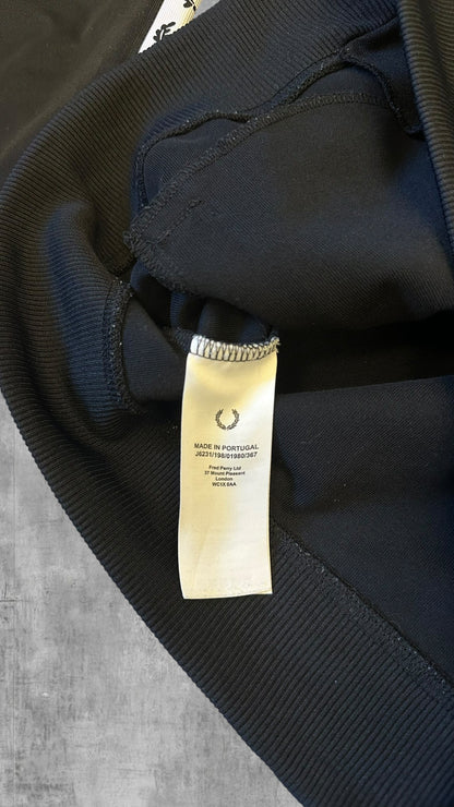 Fred Perry Trainingsjacke Taped Zip Jacke Schwarz Weiß M