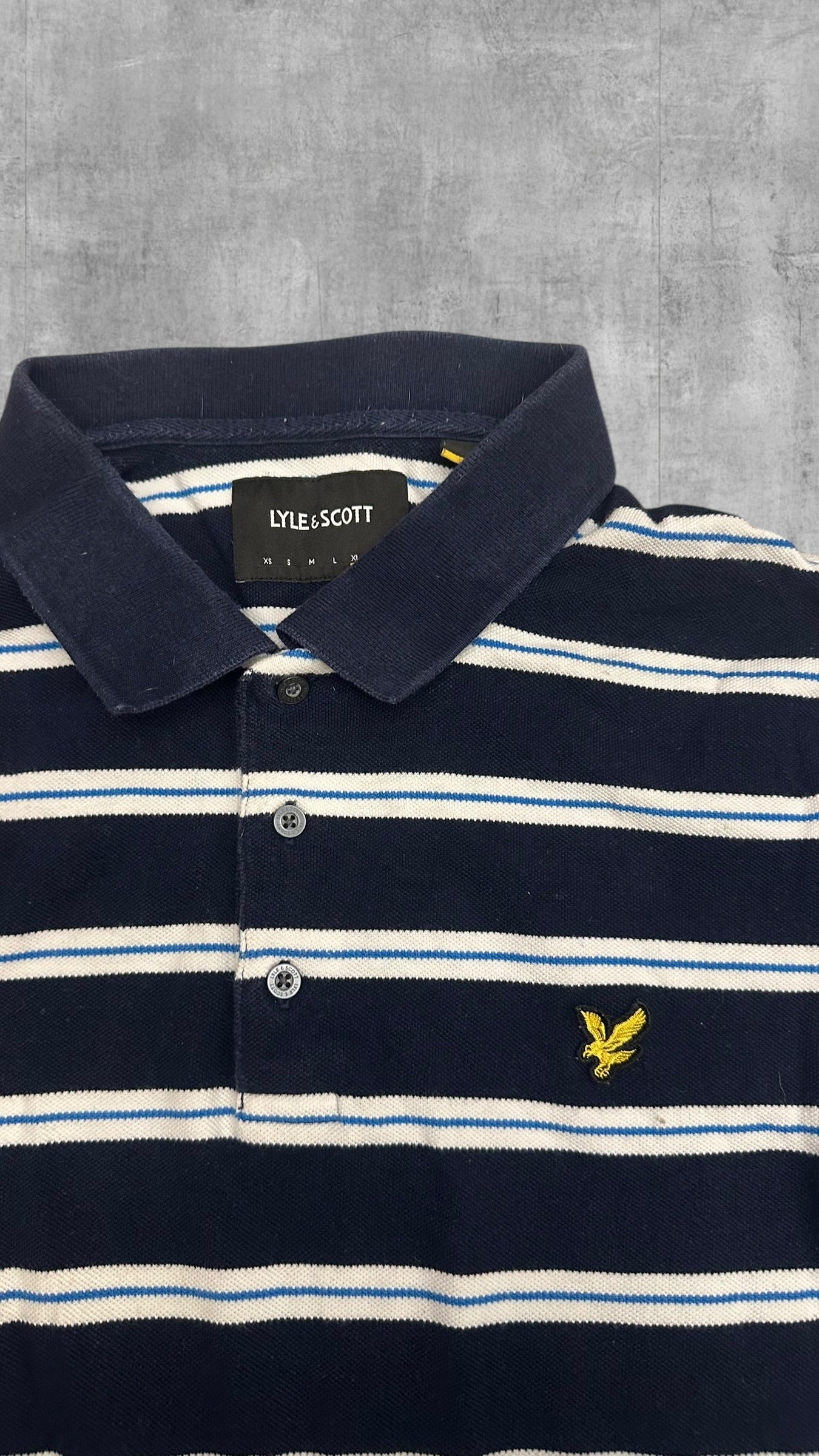 Lyle & Scott Polo Shirt Navy Blau Weiß XL