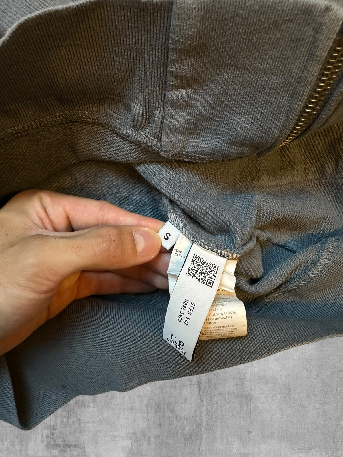C.P. Company Zip Hoodie Grau S