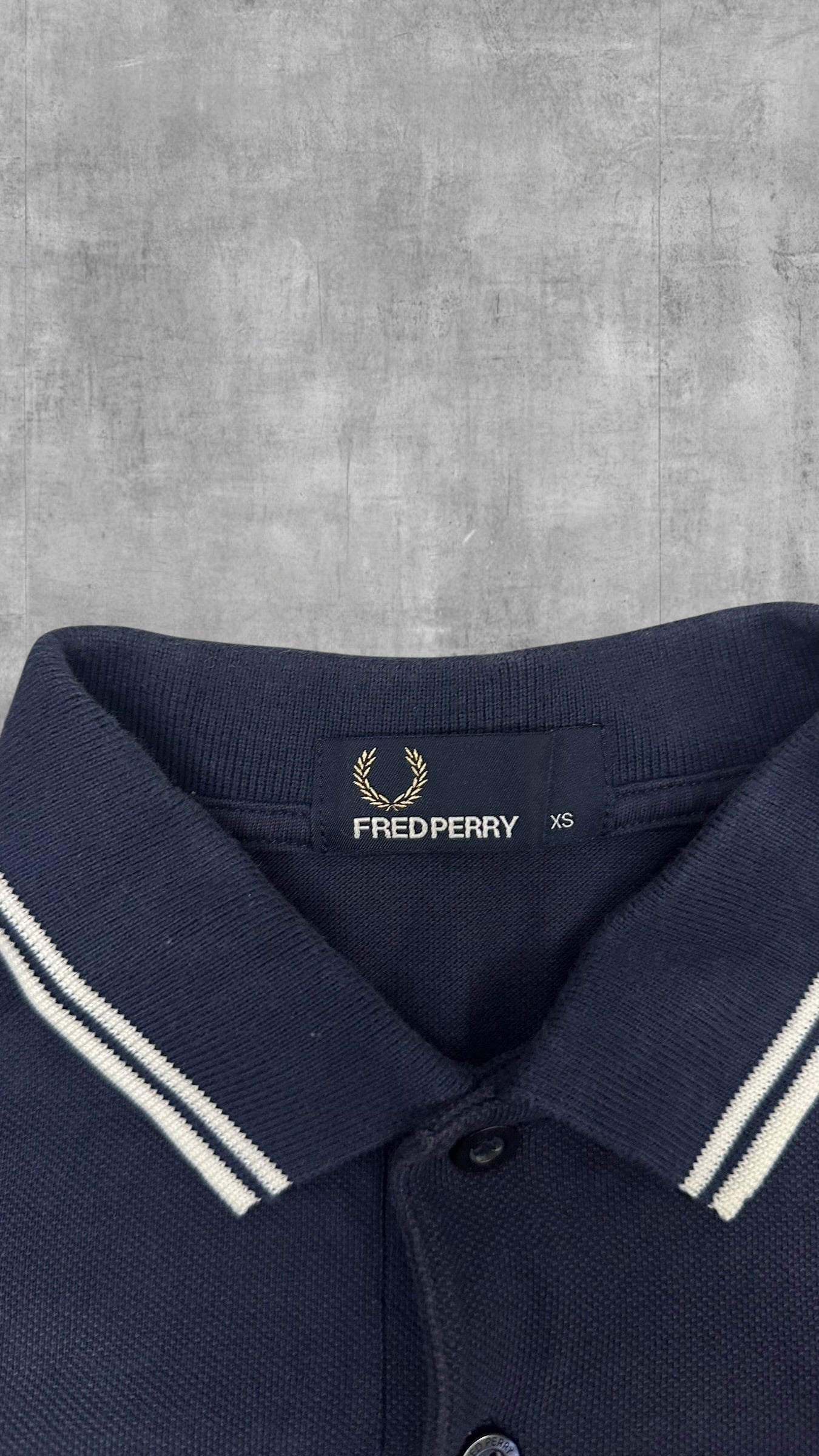 Fred Perry Polo Shirt Schwarzblau Weiß XS