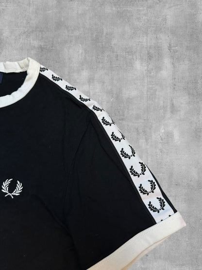 Fred Perry T-shirt Taped Schwarz Weiß S