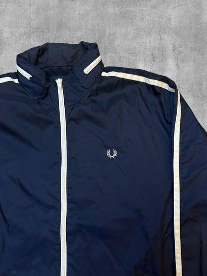 Fred Perry Windbreaker Jacke Taped Navy Blau Weiß M